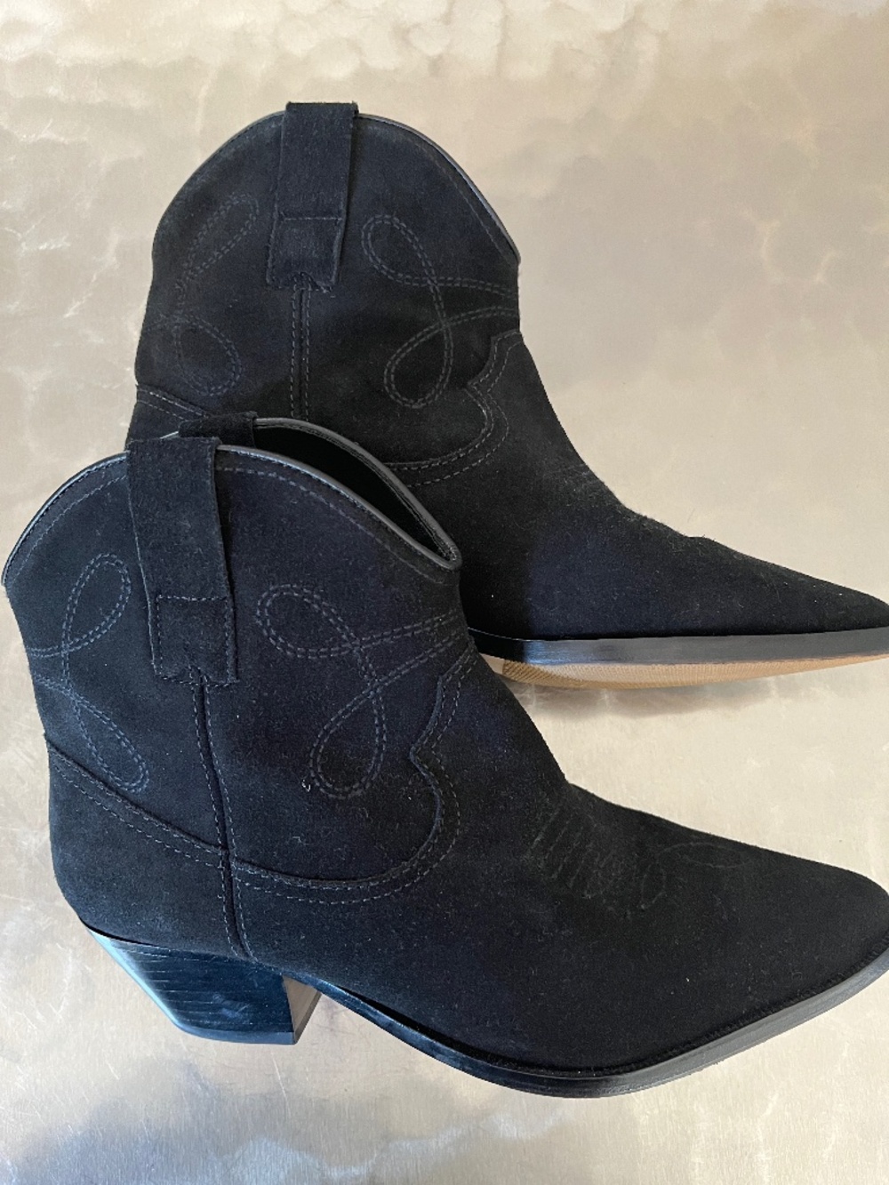 Schutz cowboy bootie black suede size 7.5
